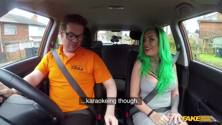 Horny babe with green hair, Madison Phoenix likes to suck cock and get fucked in the car_main_thumbnail