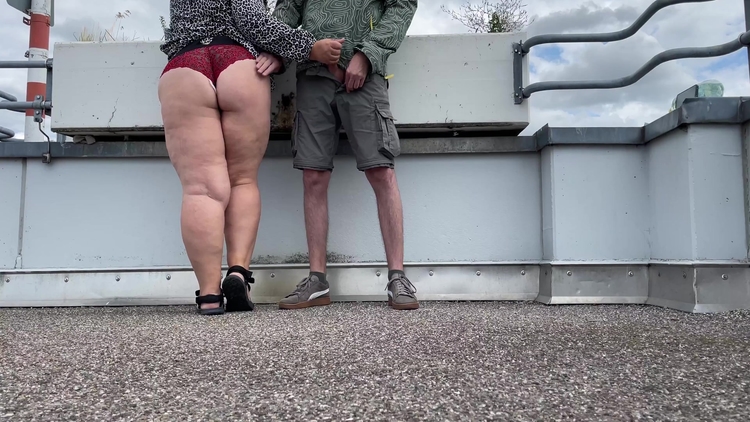 Spanking My Step mother In Laws Gorgeous Fat Ass While She Jerks Off My Cock On The Top Of The Parking Lot_main_thumbnail
