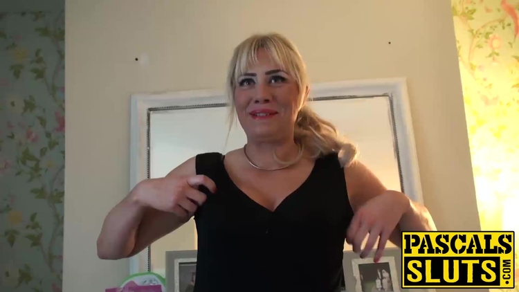 Big tits blonde MILF in stocking masturbates while sucking_main_thumbnail
