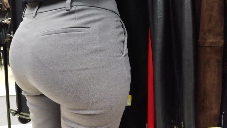 Delicious juicy butts saleswoman in very tight dress pants_main_thumbnail