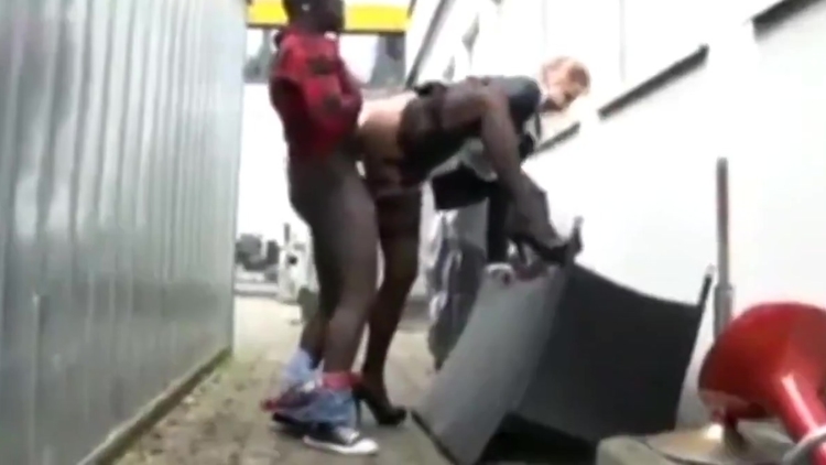 Black Guy with Big Cock Fucks Angry Mature MILF Outside_main_thumbnail