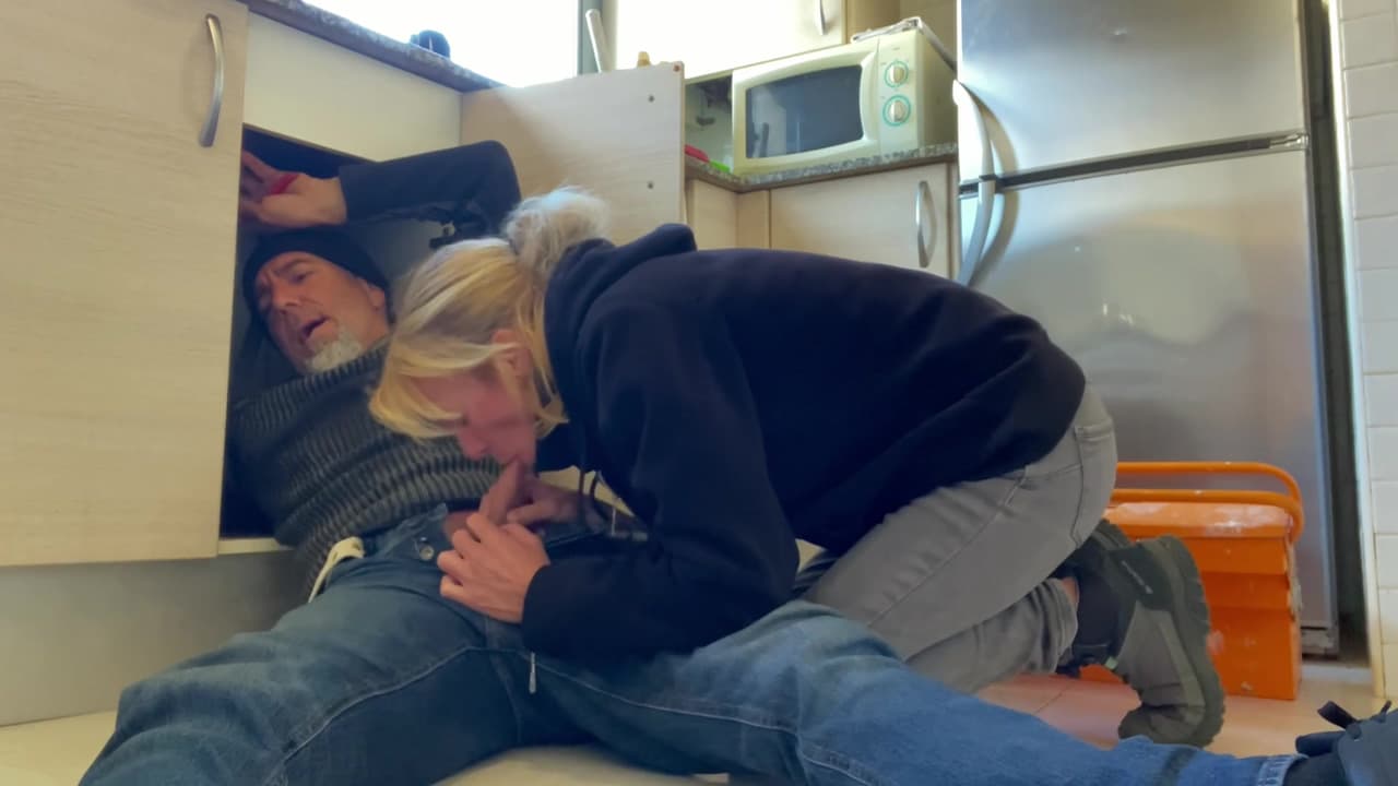 Blowjob To The Plumber In My Kitchen - Hot Wife_main_thumbnail